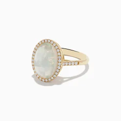 Rings|Effy Jewelry 14K Yellow Gold Opal and Diamond Ring