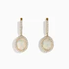 Earrings|Effy Jewelry 14K Yellow Gold Opal and Diamond Drop Earrings
