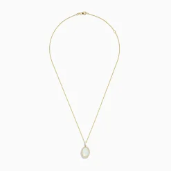 Necklaces & Pendants|Effy Jewelry 14K Yellow Gold Opal and Diamond Pendant