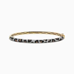 Bracelets|BH Multi 14K Yellow Gold Panther Spot Black, Espresso and White Diamond Bangle, 1.48 TCW