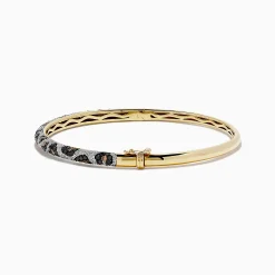 Bracelets|BH Multi 14K Yellow Gold Panther Spot Black, Espresso and White Diamond Bangle, 1.48 TCW
