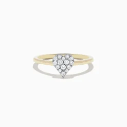 Rings|Effy Jewelry 14K Yellow Gold Pave Diamond Heart Ring