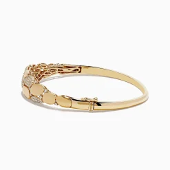 Bracelets|Effy Jewelry 14K Yellow Gold Pave Diamond Bangle
