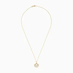 Necklaces & Pendants|BH Multi 14K Yellow Gold Pearl and Diamond Shell Necklace