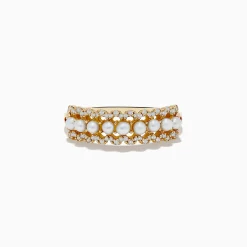 Rings|Effy Jewelry 14K Yellow Gold Pearl and Diamond Ring