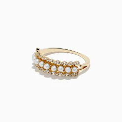 Rings|Effy Jewelry 14K Yellow Gold Pearl and Diamond Ring