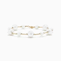 Bracelets|BH Multi 14K Yellow Gold Pearl Station Bracelet