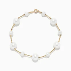 Bracelets|BH Multi 14K Yellow Gold Pearl Station Bracelet