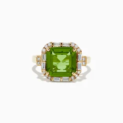 Rings|BH Multi 14K Yellow Gold Peridot and Diamond Ring
