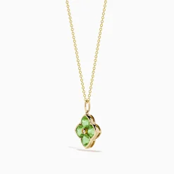 Necklaces & Pendants|Effy Jewelry 14K Yellow Gold Peridot and Diamond Pendant