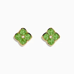 Earrings|Effy Jewelry 14K Yellow Gold Peridot and Diamond Earrings