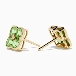 Earrings|Effy Jewelry 14K Yellow Gold Peridot and Diamond Earrings