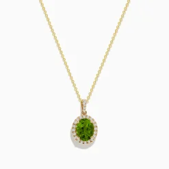 Necklaces & Pendants|BH Multi 14K Yellow Gold Peridot and Diamond Pendant