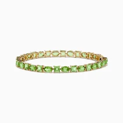 Bracelets|Effy Jewelry 14K Yellow Gold Peridot Tennis Bracelet 13.50 TCW
