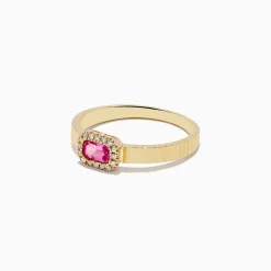 Rings|Effy Jewelry 14K Yellow Gold Pink Sapphire and Diamond Ring