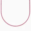 Necklaces & Pendants|Effy Jewelry 14K Yellow Gold Pink Sapphire Tennis Necklace
