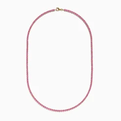 Necklaces & Pendants|Effy Jewelry 14K Yellow Gold Pink Sapphire Tennis Necklace