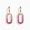 Earrings|Effy Jewelry 14K Yellow Gold Pink Sapphire and Diamond Earrings