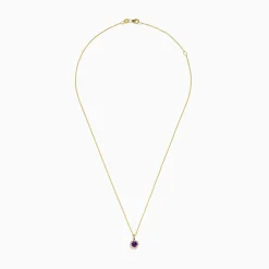 Necklaces & Pendants|BH Multi 14K Yellow Gold Purple Amethyst and Diamond Pendant, 0.61 TCW