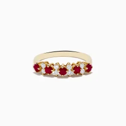 Rings|Effy Jewelry 14K Yellow Gold Ruby and Diamond Band, 0.76 TCW