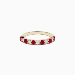 Rings|Effy Jewelry 14K Yellow Gold Ruby and Diamond Band 0.88 TCW