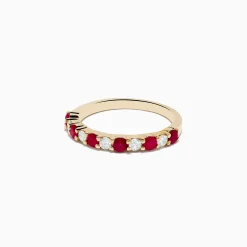 Rings|Effy Jewelry 14K Yellow Gold Ruby and Diamond Band 0.88 TCW