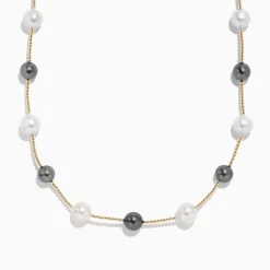 Necklaces & Pendants|Effy Jewelry 14K Yellow Gold Tahitian and Fresh Water Pearl Necklace