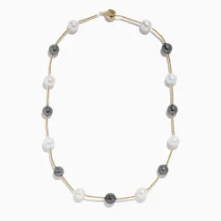 Necklaces & Pendants|Effy Jewelry 14K Yellow Gold Tahitian and Fresh Water Pearl Necklace