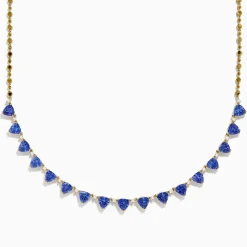 Necklaces & Pendants|Effy Jewelry 14K Yellow Gold Tanzanite and Diamond Necklace