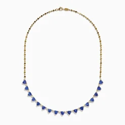 Necklaces & Pendants|Effy Jewelry 14K Yellow Gold Tanzanite and Diamond Necklace