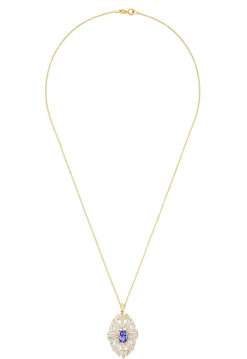 Necklaces & Pendants|Effy Jewelry 14K Yellow Gold Tanzanite and Diamond Pendant, 1.57 TCW