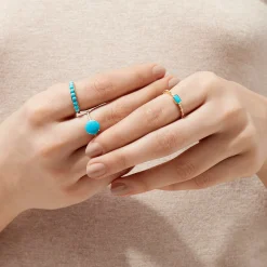 Rings|Effy Jewelry 14K Yellow Gold Turquoise and Diamond Ring, 0.39 TCW