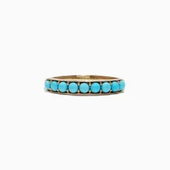 Rings|Effy Jewelry 14K Yellow Gold Turquoise Band Ring, 0.70 TCW