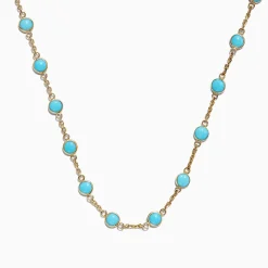 Necklaces & Pendants|Effy Jewelry 14K Yellow Gold Turquoise Necklace, 7.75 TCW