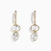 Earrings|Effy Jewelry 14K Yellow Gold White Topaz and Diamond Earrings