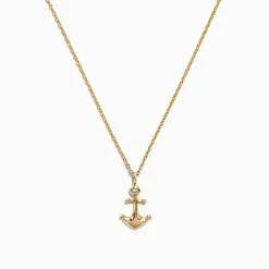 Necklaces & Pendants|Effy Jewelry Kidz 14K Yellow Gold Diamond Anchor Necklace, 0.01 TCW