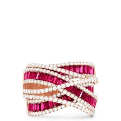 Rings|Effy Jewelry Limited Edition 14K Rose Gold Ruby and Diamond Ring, 4.03 TCW