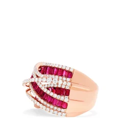 Rings|Effy Jewelry Limited Edition 14K Rose Gold Ruby and Diamond Ring, 4.03 TCW
