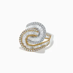 Rings|BH Multi Limited Edition 14K 2-Tone Gold Diamond Swirl Statement Ring, 1.91 TCW