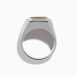 Mens|Effy Jewelry Men's 925 Sterling Silver Ammolite and Diamond Ring