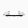 Mens|Effy Jewelry Men's 925 Sterling Silver Black Sapphire Cuff Bangle 4.09 TCW
