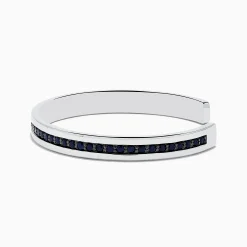 Mens|Effy Jewelry Men's 925 Sterling Silver Black Sapphire Cuff Bangle 4.09 TCW