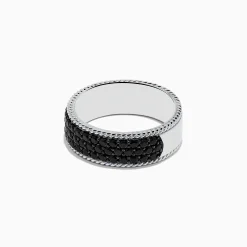 Mens|Effy Jewelry Men's 925 Sterling Silver Black Sapphire Ring