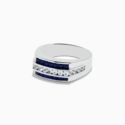 Mens|Effy Jewelry Men's 925 Sterling Silver Blue and White Sapphire Ring