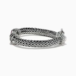Mens|BH Multi Men's 925 Sterling Silver Braided Chain Tiger Eye Bracelet 5.0 TCW