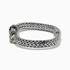 Mens|BH Multi Men's 925 Sterling Silver Braided Chain Onyx Bracelet 5.0 TCW
