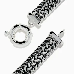 Mens|Effy Jewelry Men's 925 Sterling Silver Braided Chain Blue Sapphire Bracelet 2.60 TCW