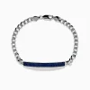 Mens|Effy Jewelry Men's 925 Sterling Silver Chain Link Blue Sapphire Bracelet
