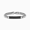 Mens|BH Multi Men's 925 Sterling Silver Chian Link Black Spinel Bracelet, 3.15 TCW