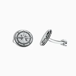 Mens|Effy Jewelry Men's 925 Sterling Silver Compass Cufflinks